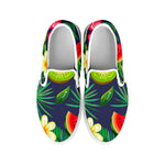 Aloha Tropical Watermelon Pattern Print White Slip On Sneakers