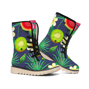 Aloha Tropical Watermelon Pattern Print Winter Boots