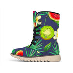 Aloha Tropical Watermelon Pattern Print Winter Boots