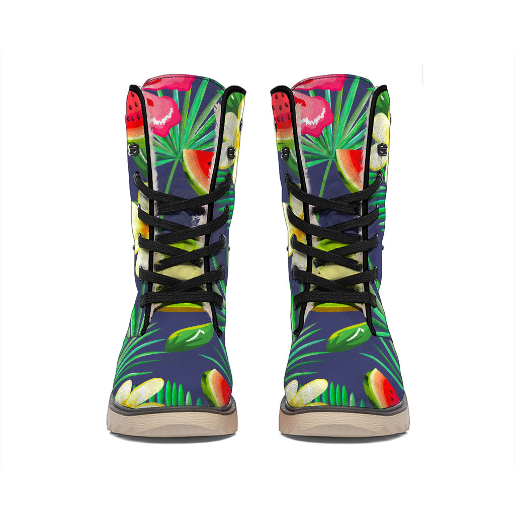 Aloha Tropical Watermelon Pattern Print Winter Boots