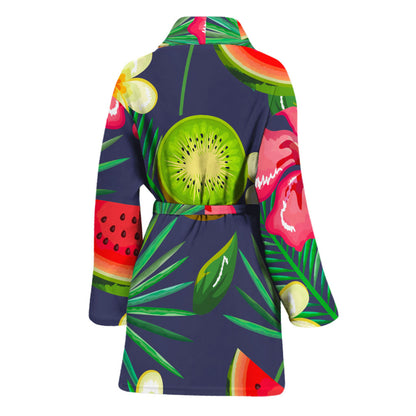 Aloha Tropical Watermelon Pattern Print Women's Bathrobe