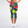 Aloha Tropical Watermelon Pattern Print Women's Capri Leggings