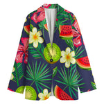 Aloha Tropical Watermelon Pattern Print Women's Cotton Blazer
