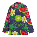 Aloha Tropical Watermelon Pattern Print Women's Cotton Blazer