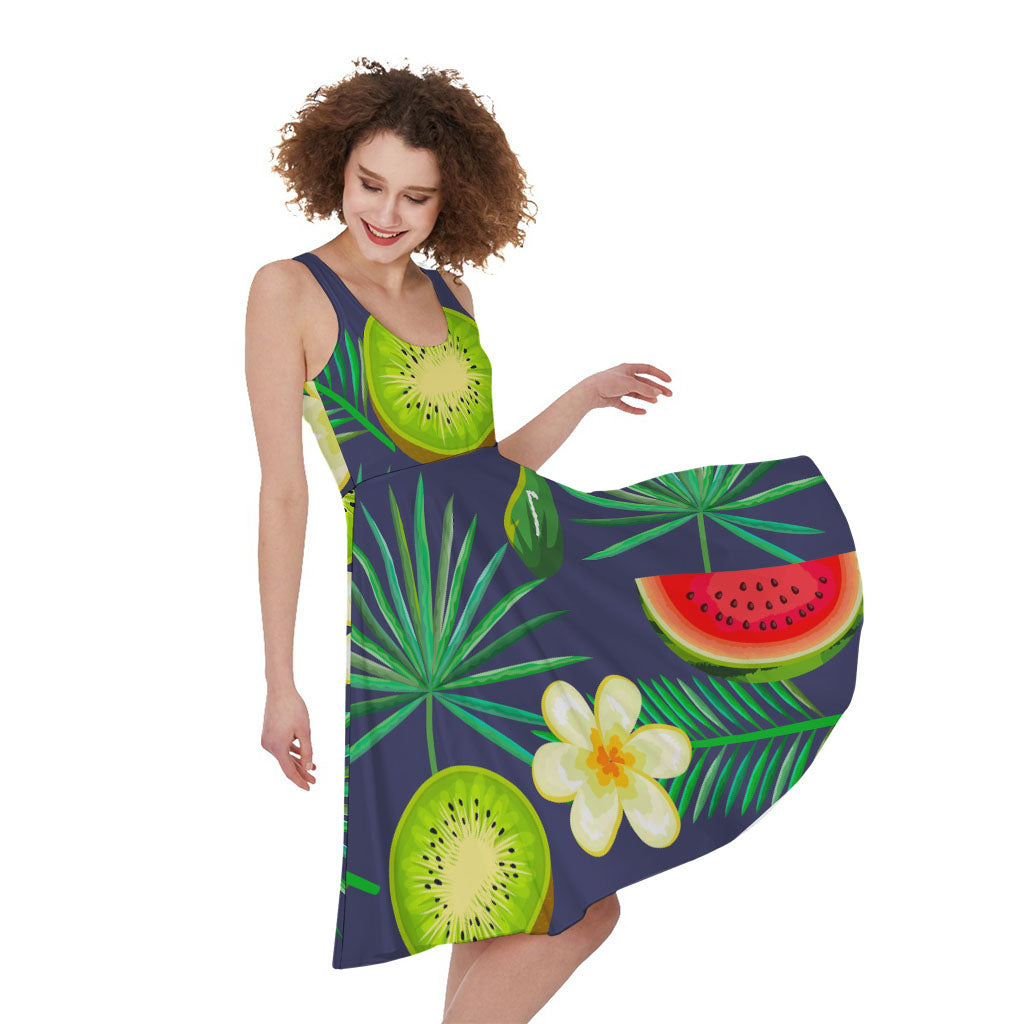 Aloha Tropical Watermelon Pattern Print Women's Sleeveless Dress