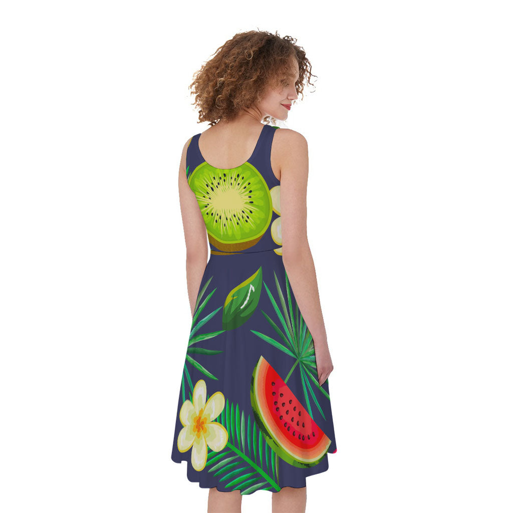 Aloha Tropical Watermelon Pattern Print Women's Sleeveless Dress