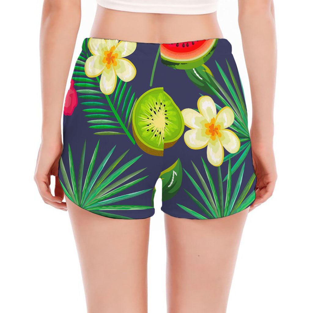 Aloha Tropical Watermelon Pattern Print Women's Split Running Shorts