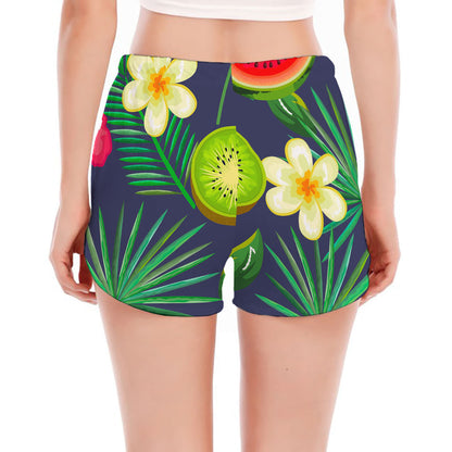 Aloha Tropical Watermelon Pattern Print Women's Split Running Shorts