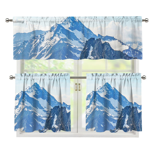 Alps Mountain Print 3 Piece Kitchen Curtains