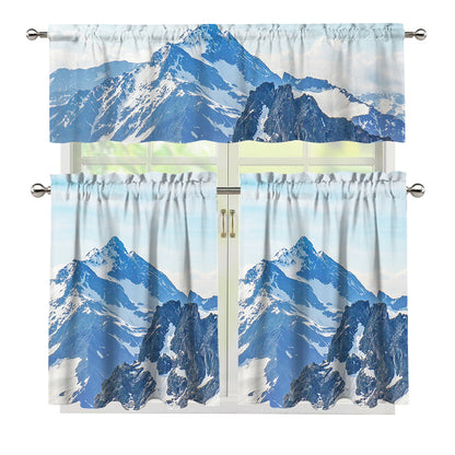 Alps Mountain Print 3 Piece Kitchen Curtains