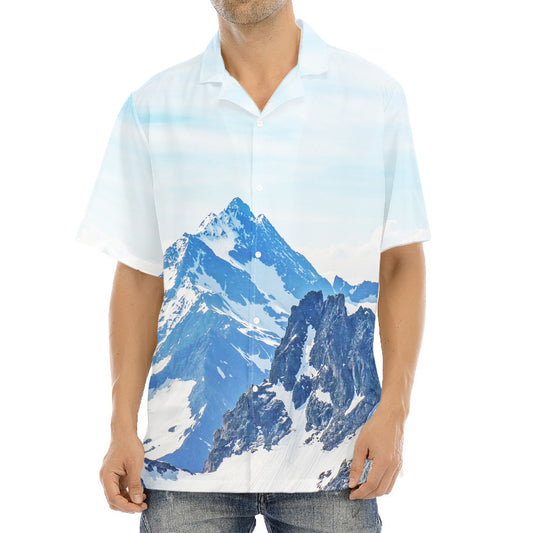 Alps Mountain Print Aloha Shirt