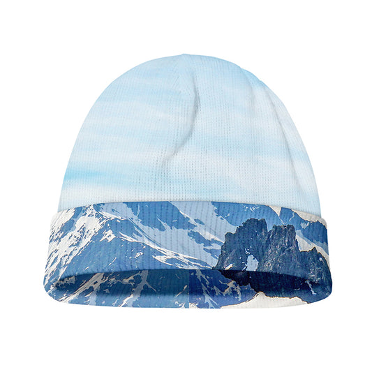 Alps Mountain Print Beanie