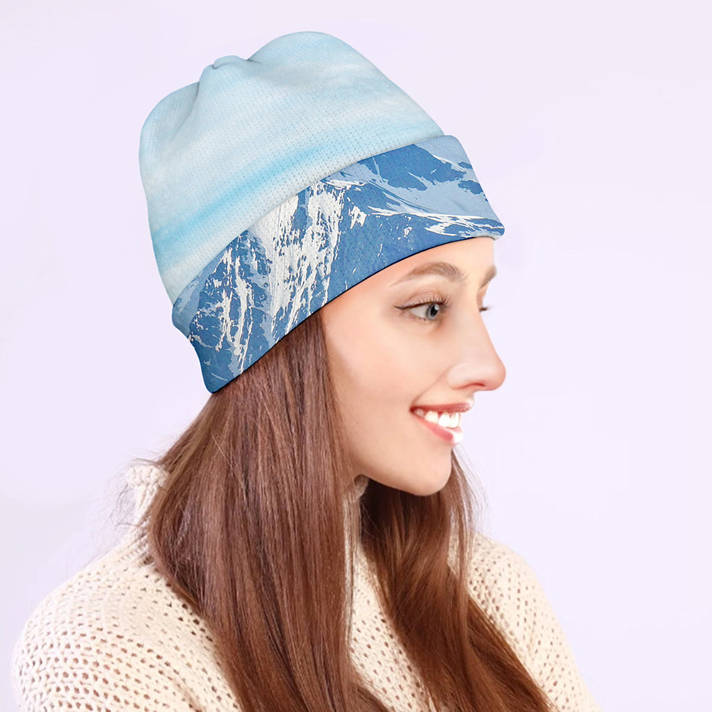 Alps Mountain Print Beanie
