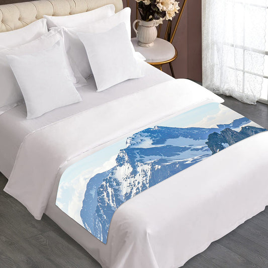 Alps Mountain Print Bed Runner
