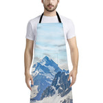 Alps Mountain Print Bib Apron With Pocket