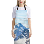 Alps Mountain Print Bib Apron With Pocket