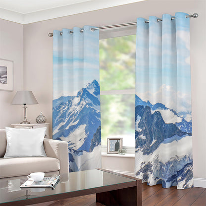 Alps Mountain Print Blackout Grommet Curtains