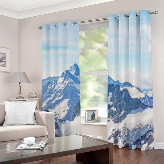 Alps Mountain Print Blackout Grommet Curtains