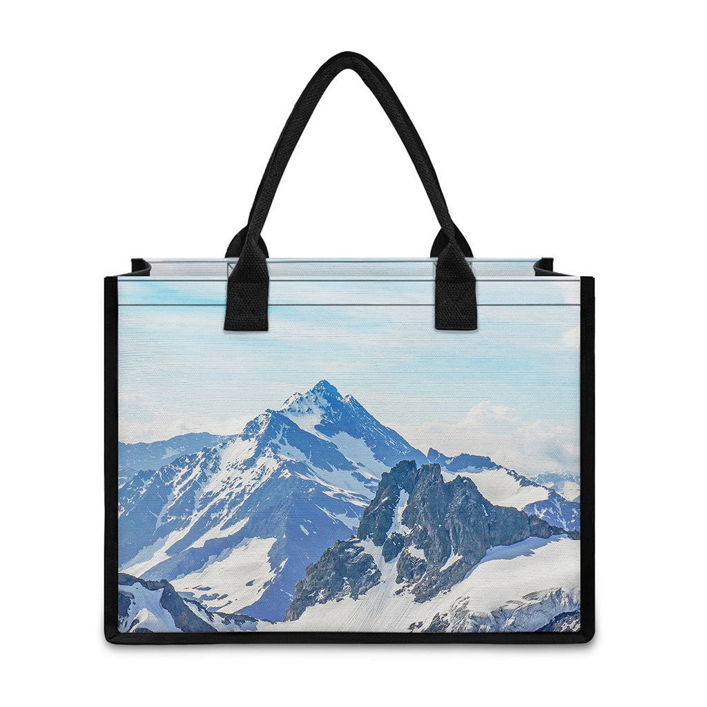 Alps Mountain Print Canvas Tote Bag