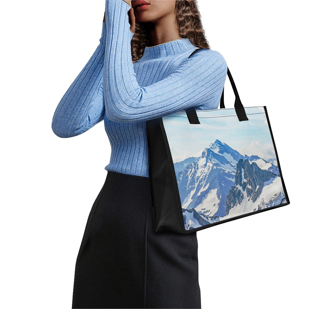 Alps Mountain Print Canvas Tote Bag
