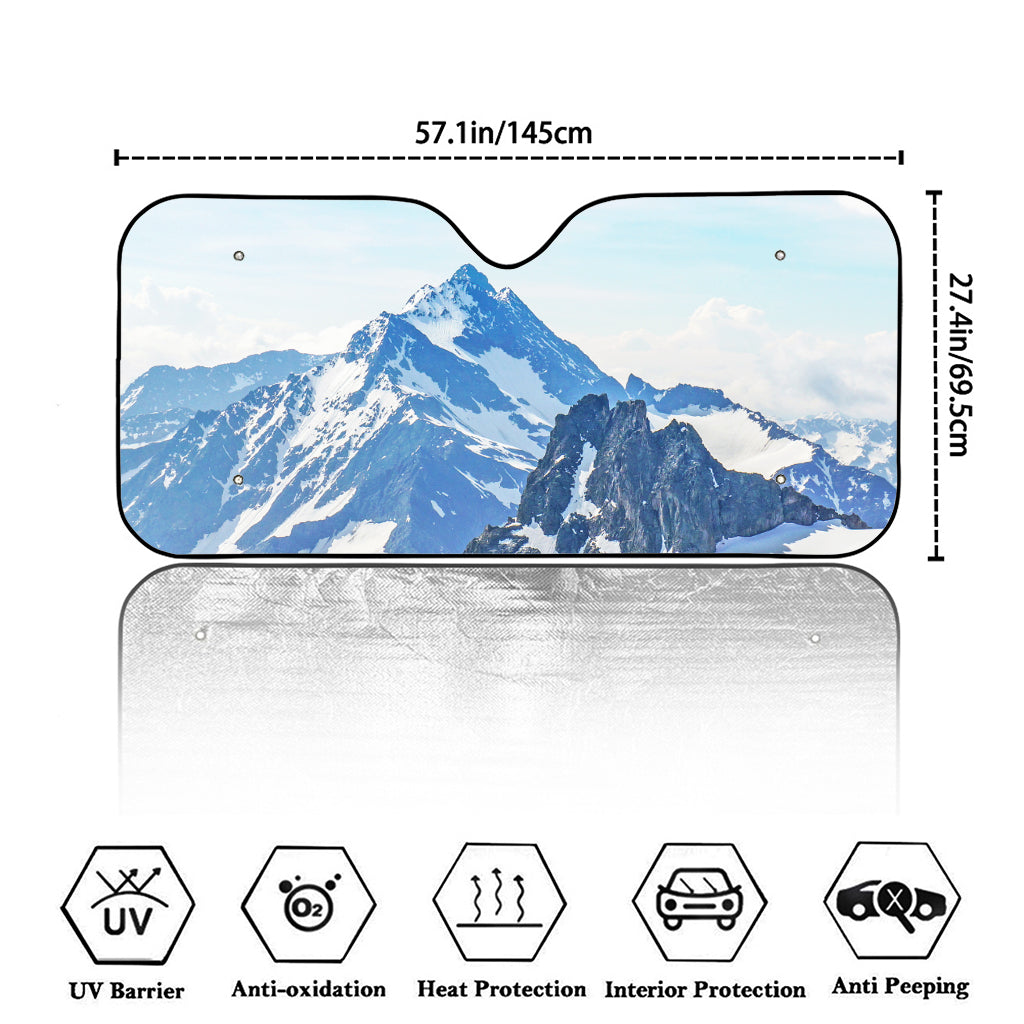 Alps Mountain Print Car Windshield Sun Shade