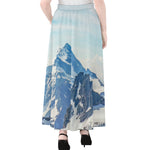 Alps Mountain Print Chiffon Maxi Skirt