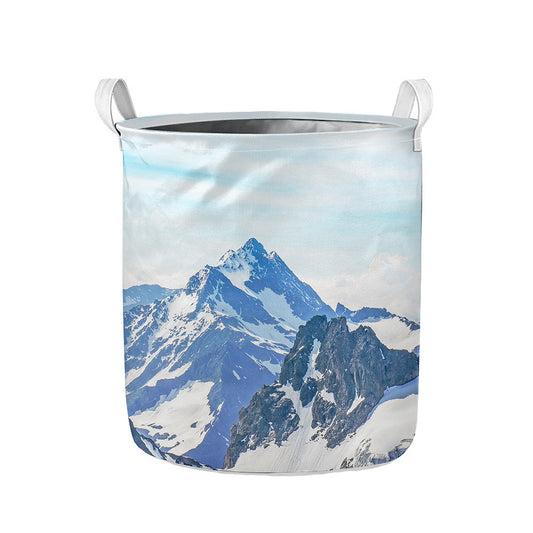 Alps Mountain Print Collapsible Laundry Basket