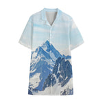 Alps Mountain Print Cotton Hawaiian Shirt