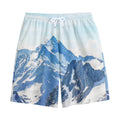 Alps Mountain Print Cotton Shorts