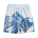 Alps Mountain Print Cotton Shorts
