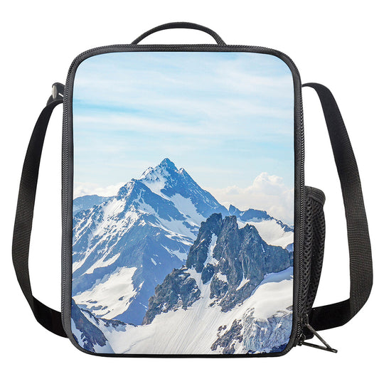 Alps Mountain Print Crossbody Lunch Bag