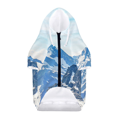 Alps Mountain Print Dog Zip Up Hoodie