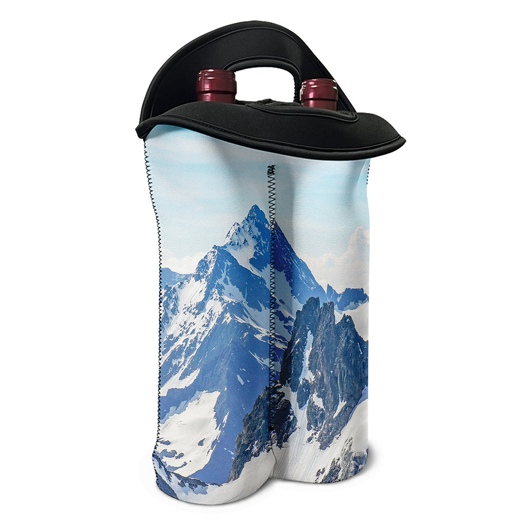 Alps Mountain Print Double Neoprene Wine Tote