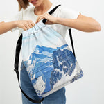Alps Mountain Print Drawstring Backpack