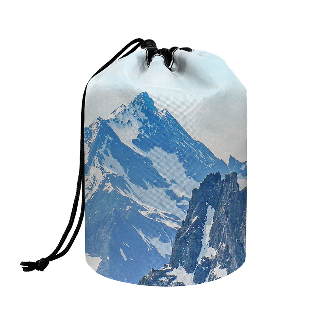 Alps Mountain Print Drawstring Makeup Bag
