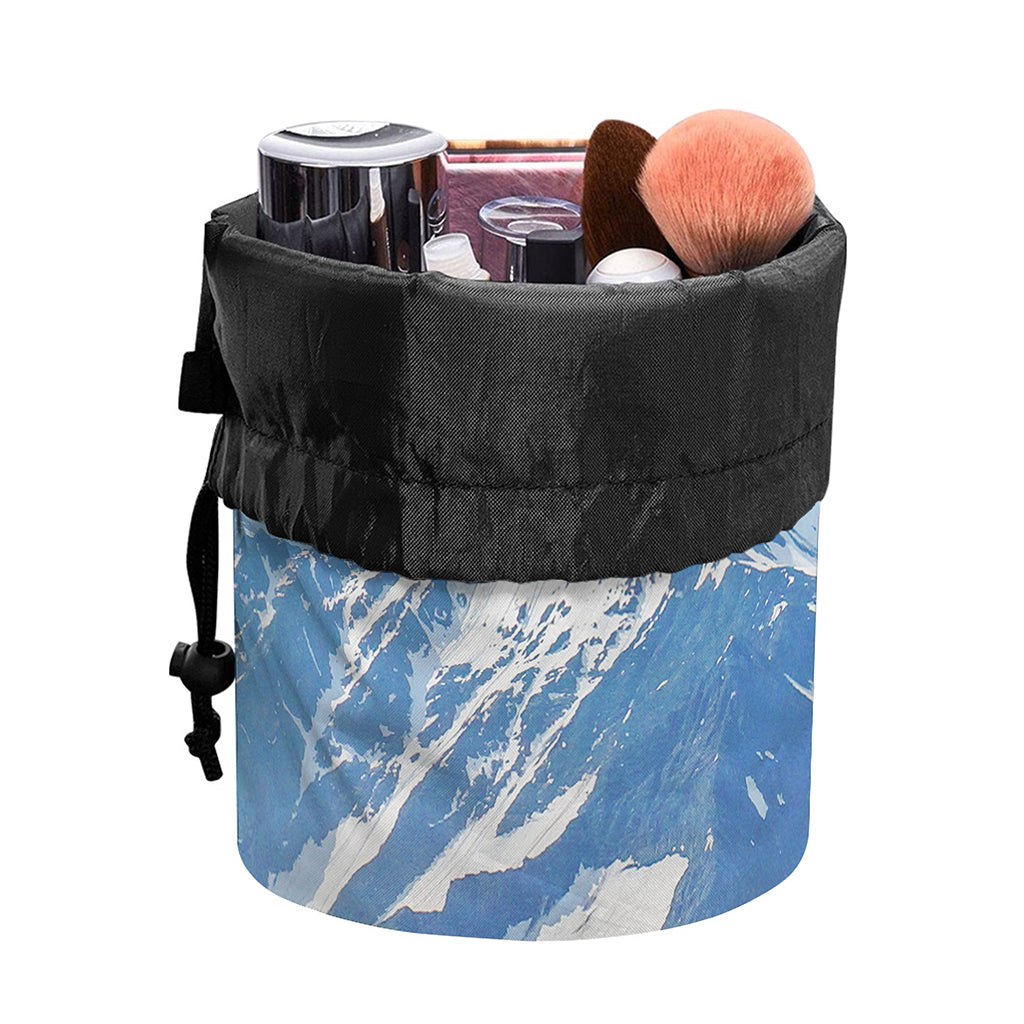Alps Mountain Print Drawstring Makeup Bag