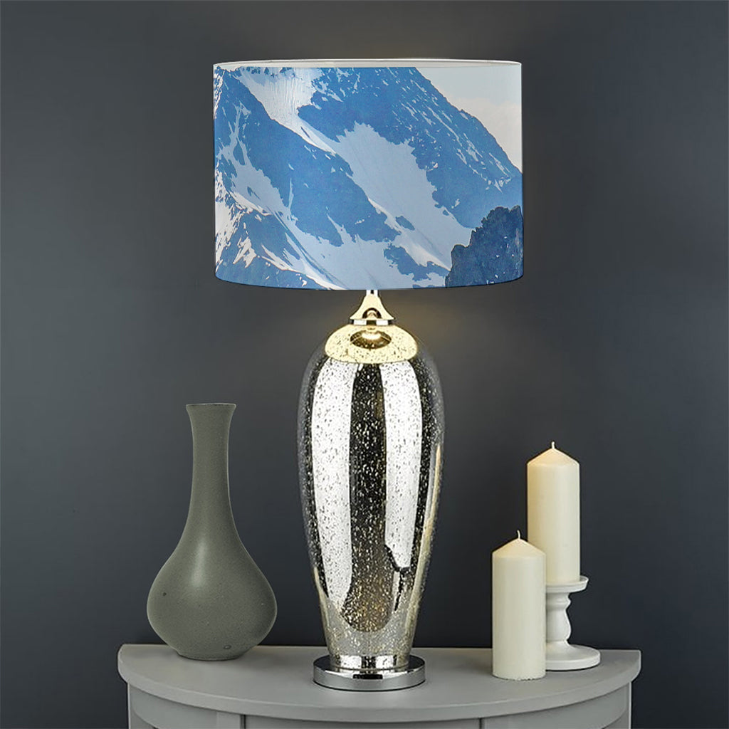 Alps Mountain Print Drum Lamp Shade