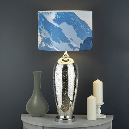 Alps Mountain Print Drum Lamp Shade