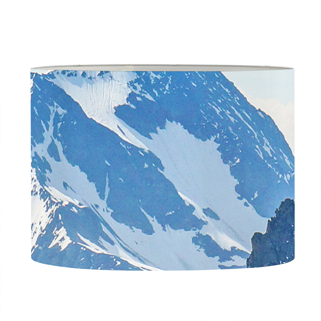 Alps Mountain Print Drum Lamp Shade