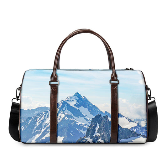 Alps Mountain Print Duffle Bag