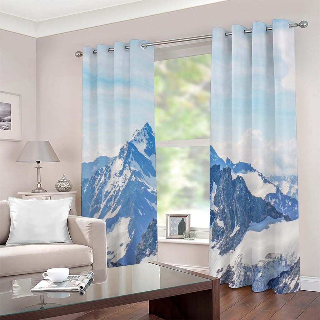 Alps Mountain Print Extra Wide Grommet Curtains