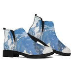 Alps Mountain Print Flat Ankle Boots