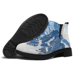Alps Mountain Print Flat Ankle Boots