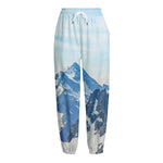 Alps Mountain Print Fleece Lined Knit Pants