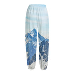 Alps Mountain Print Fleece Lined Knit Pants