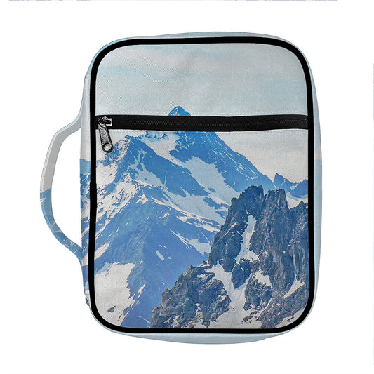 Alps Mountain Print Front Pocket Bible Bag