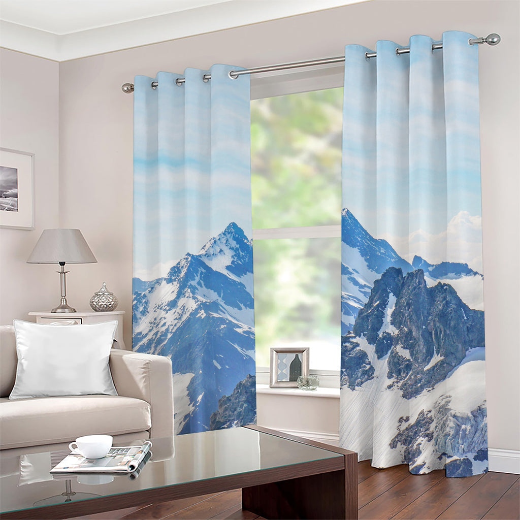 Alps Mountain Print Grommet Curtains