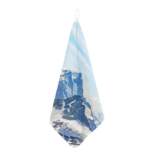 Alps Mountain Print Hand Towel