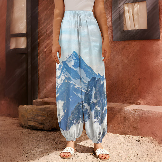 Alps Mountain Print Harem Pants