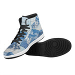Alps Mountain Print High Top Leather Sneakers